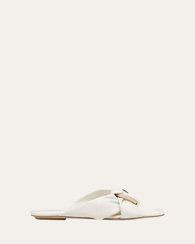 Cece Twisted Leather Ring Slide Sandals